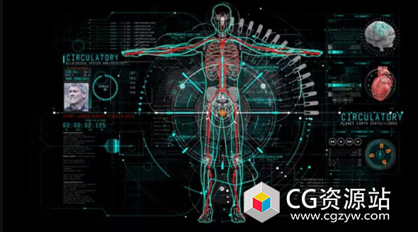 AE模板-科技感信息医疗界面HUD元素动画 HUD Info Medical 4