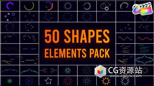 FCPX插件-47个线条图形MG动画预设 Shape BIG Pack