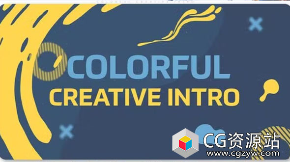 AE模板-多彩创意介绍流体图形遮罩时尚视频片头 Colorful Creative Intro