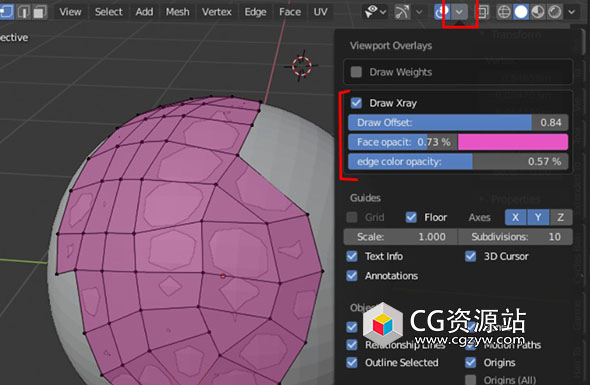 Blender顶部面片选择插件 Draw Xray 4.2.2