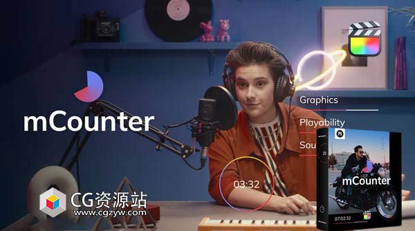 FCPX插件-20组简洁实用倒计时动画预设 mCounter