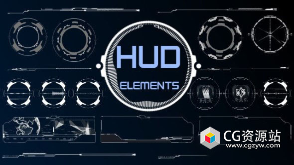 FCPX插件-科技感HUD元素动画 HUD Elements