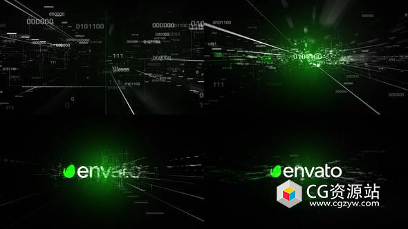 AE模板-科技感文字汇聚Logo动画 Simple Digital Logo 2023