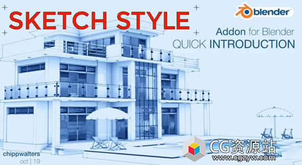 Blender素描线框风格渲染插件 Sketch Style v2.0.2