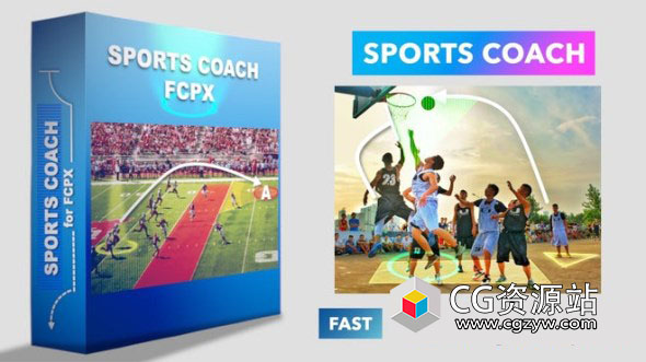 FCPX插件-体育赛事讲解箭头高亮指示框动画 Sports Coach
