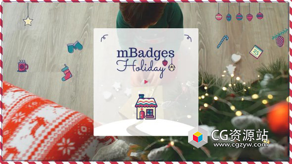 FCPX插件-30组装饰标签徽章文字标题字幕动画预设 mBadges Holiday