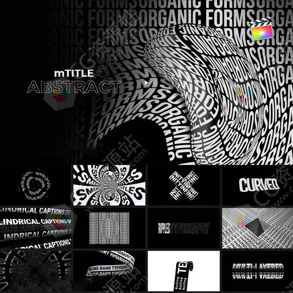 FCPX插件-50组创意抽象文字排版海报标题图案字幕动画预设-图片1