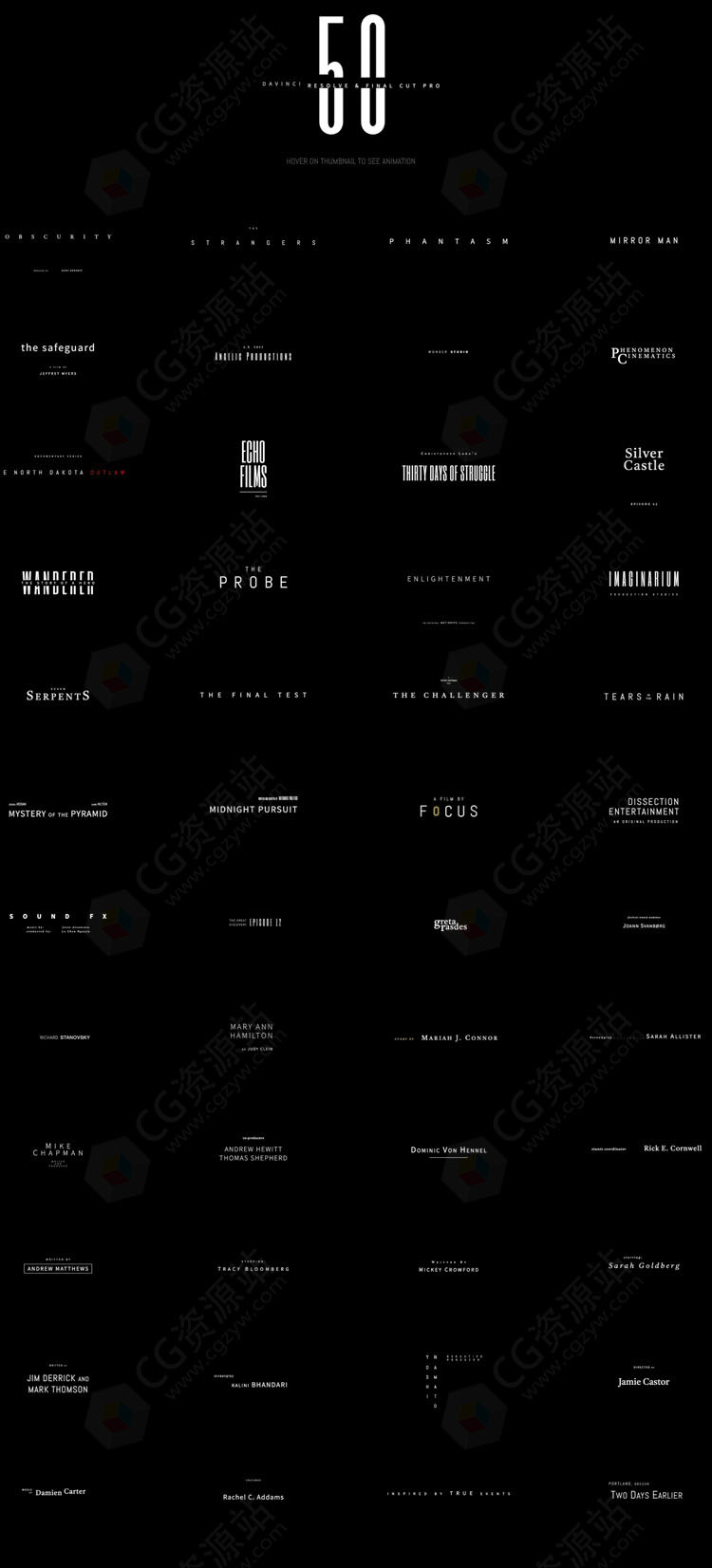 FCPX插件-50组大气电影视频文字标题字幕动画预设V2-图片2
