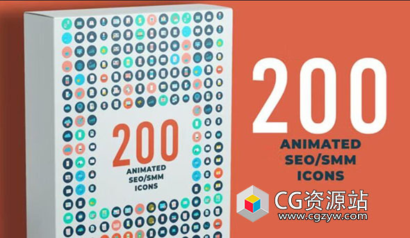 AE模板-200组扁平化日常生活Icons图标动画 Animated Icons