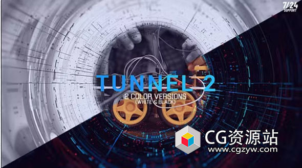 AE模板-科技感环形隧道视频片头 Tunnel 2
