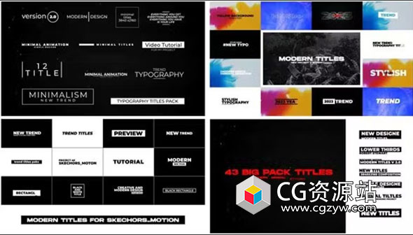 FCPX插件-43组4K现代商务文字标题排版进出动画