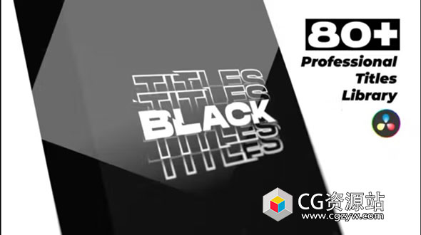 达芬奇预设-82组4K创意文字标题排版字幕动画 Titles Pack