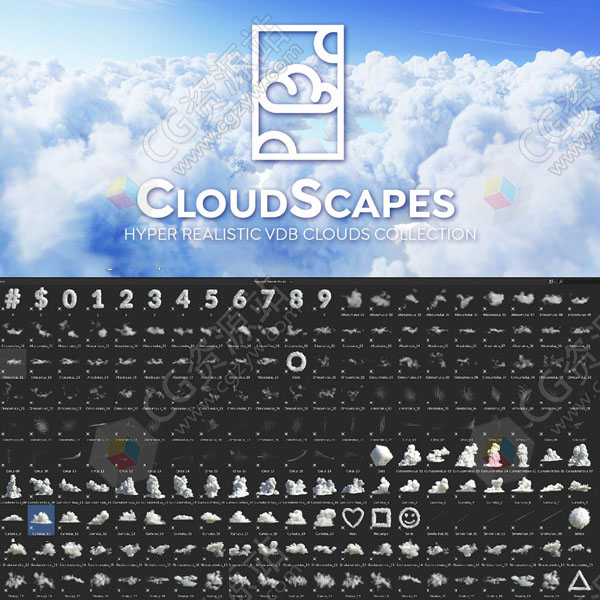 211组真实云朵白云VDB模型Blender预设 CloudScapes-图片1