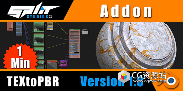 Blender插件一键贴图转换PBR材质 Textopbr – Textures To Pbr In 1 Click