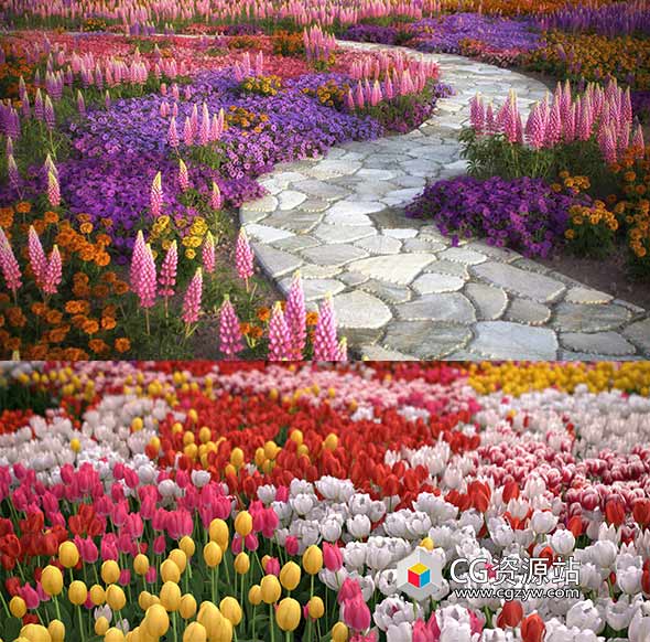 3DS MAX花朵植物3D模型 Real Flowers-图片1