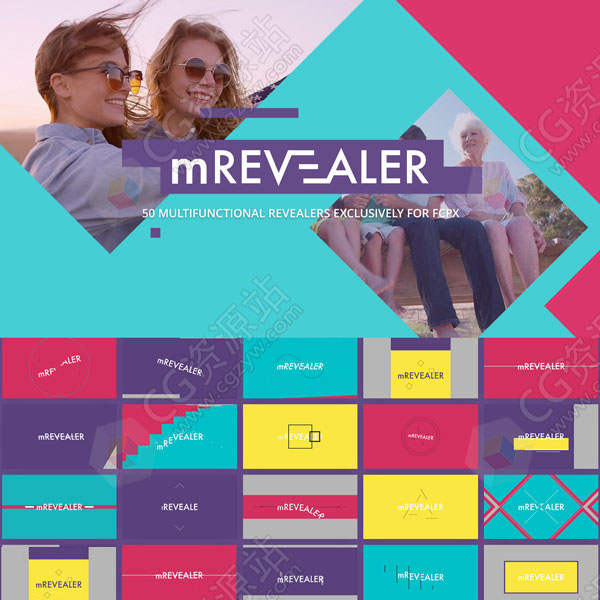 FCPX插件-50组时尚MG图形文字图片视频Logo动画预设-图片1