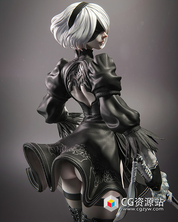 《尼尔：机械纪元》游戏角色雕塑3D打印模型-图片1