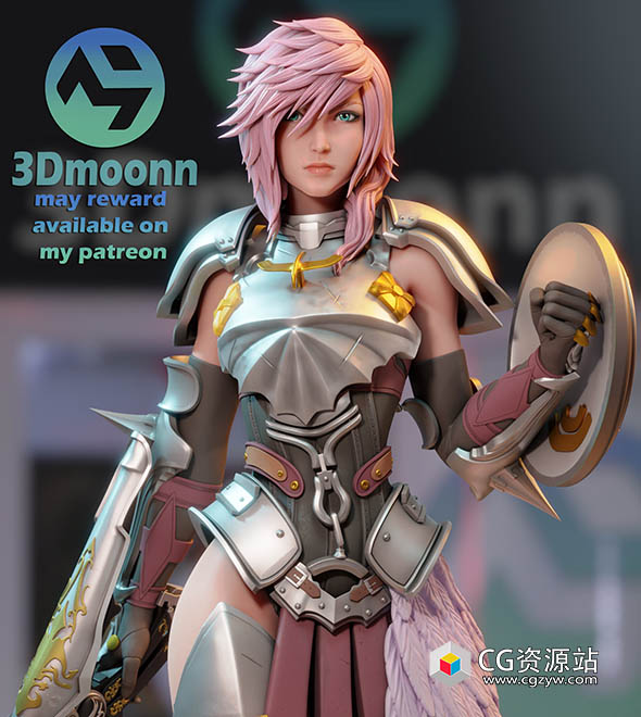 埃克莱尔·法隆《最终幻想13》游戏角色雕塑3D打印模型-图片1