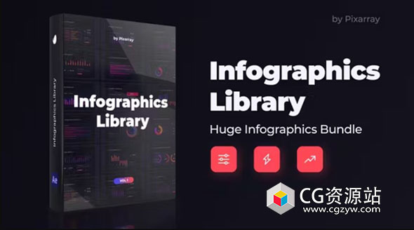 AE模板-16组信息图表数据柱状图动画 Infographics Library