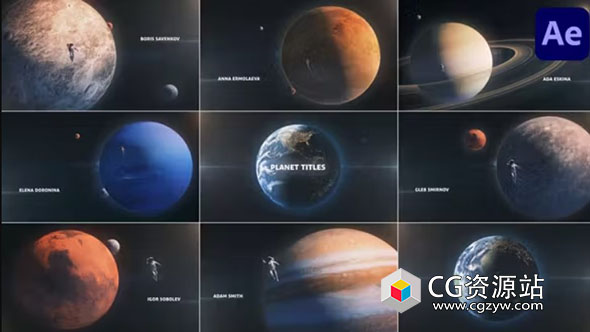 AE模板-星球宇航员文字标题片头 Planet Titles
