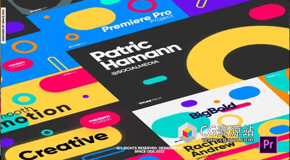 AE+PR模板-时尚卡通图形大粗文字标题动画 Big Bold Titles