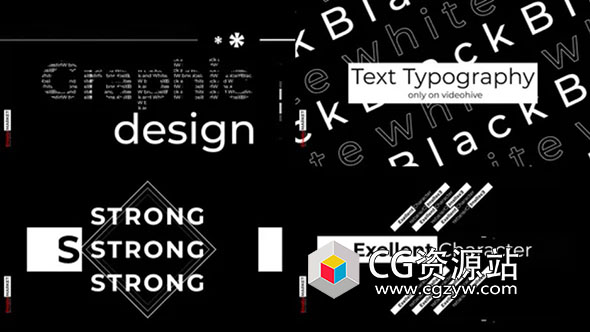 AE模板-23组创意文字标题排版动画 Text Typography