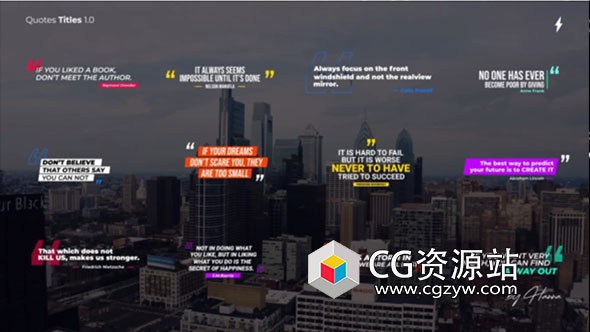 AE模板-12组引用文字标题排版动画 Quotes Titles