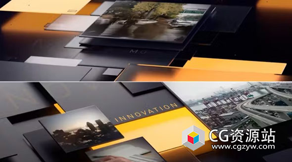 AE模板-高质量三维科技感场景图片视频新闻开场