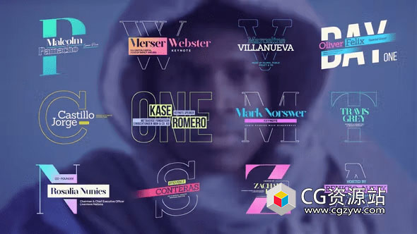 AE模板-12组创意文字标题排版动画 Creative Lower Third