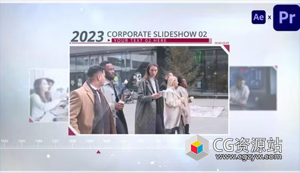 AE+PR模板-公司历史发展时间线相册片头 Corporate Timeline Slideshow