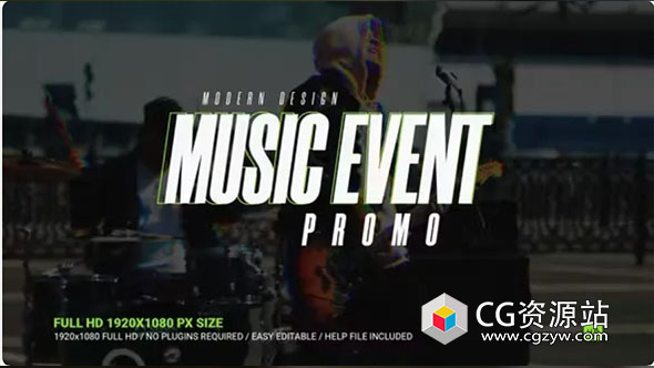 AE模板-快节奏音乐派对活动视频开场片头 Music Event Promo