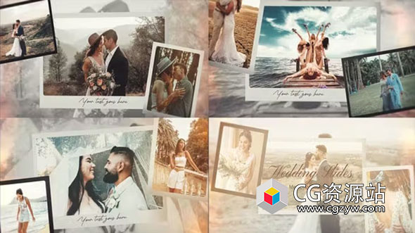 AE模板-爱情婚礼回忆照片相册片头 Wedding – Memories Photo Slideshow