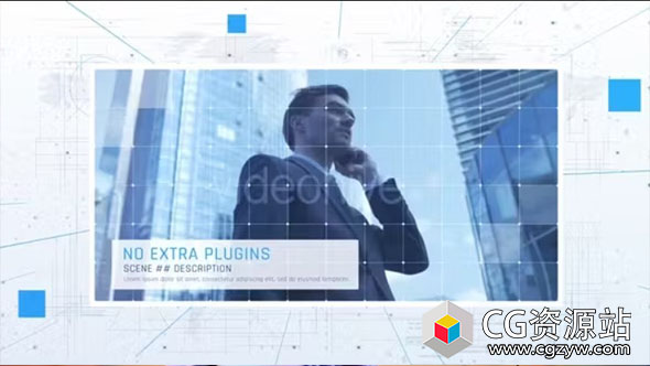 AE模板-商务视频科技感线条展示片头 Minimal Tech Promo