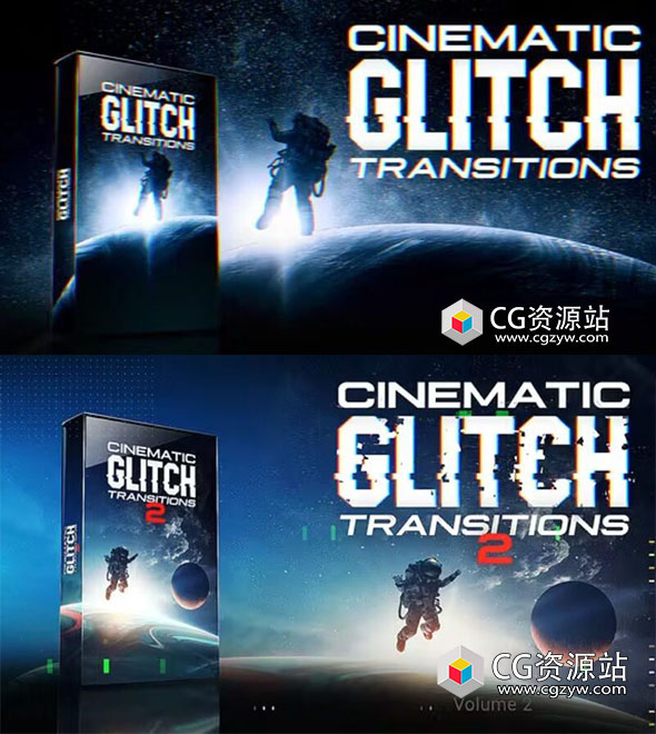 PR模板-63种高质量毛刺故障过渡视频转场V1+V2