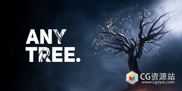 Blender自定义曲线绘制形状生成树木建模插件 Anytree v2.1.2- Trees With Any Shape