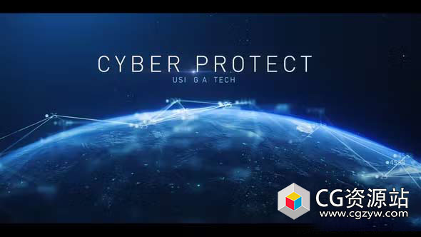 AE模板-科技感地球点线粒子空间电影标题开场