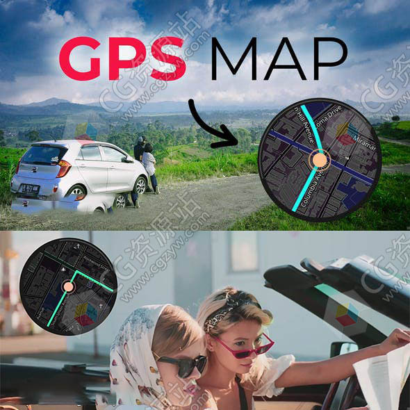 达芬奇插件-地图导航路径动画特效预设