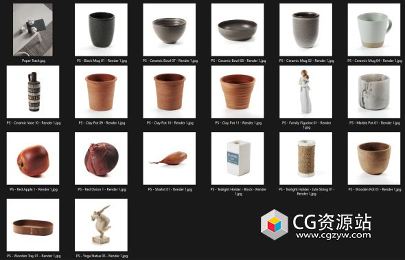 碗罐泥盆装饰品3D模型 VizGuru Models 2023 (MAX/FBX/OBJ格式)