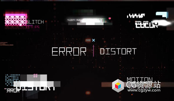 达芬奇模板-霓虹灯发光故障标题动画 Neon Glitch Titles