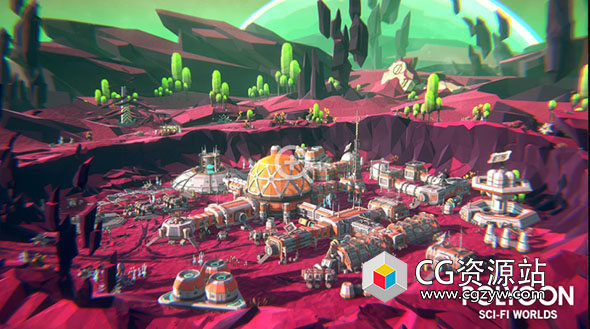 Unreal科幻低多边形游戏资产集合