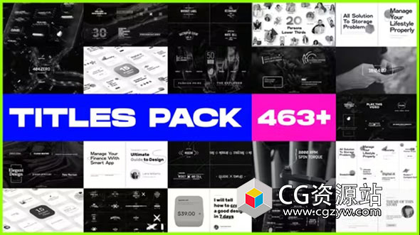 AE模板-483个创意动感复古HUD文字标题动画20套 Ultimate Title Pack Bundle 20 in 1