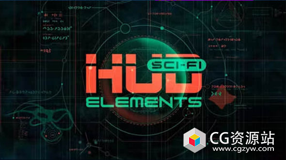 AE模板-100组未来科幻UI界面HUD图形元素动画