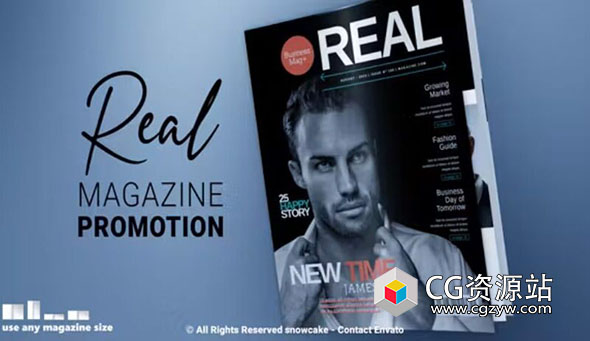 AE模板-杂志翻页翻书宣传展示动画 Magazine Promotion – Real