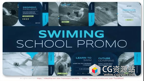 AE模板-水上运动游泳池活动宣传视频片头