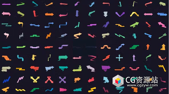 AE模板-108组4K折纸箭头动画 108 Origami Arrows