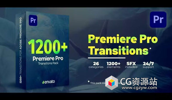 PR模板-1200种高质量平移淡入淡出失真无缝过渡视频转场预设