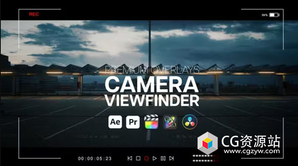AE+PR模板-相机取景框拍摄镜头UI界面动画+视频素材