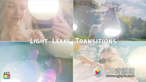FCPX插件-15种镜头光效漏光婚礼视频转场预设 Light Leaks Transitions
