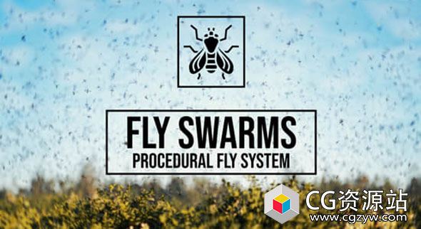 Blender逼真昆虫群飞行几何节点预设 Fly Swarm