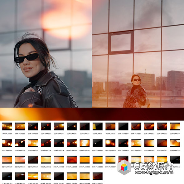 50个有机华丽金色耀斑光效4K视频素材